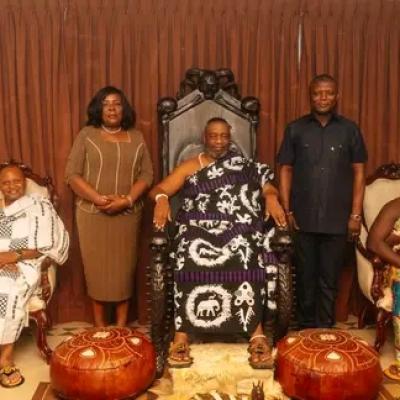 Sports and Recreation Minister Kofi Adams pays visit to Ga Manste, Nii Tachie Teiko Tsutu II
