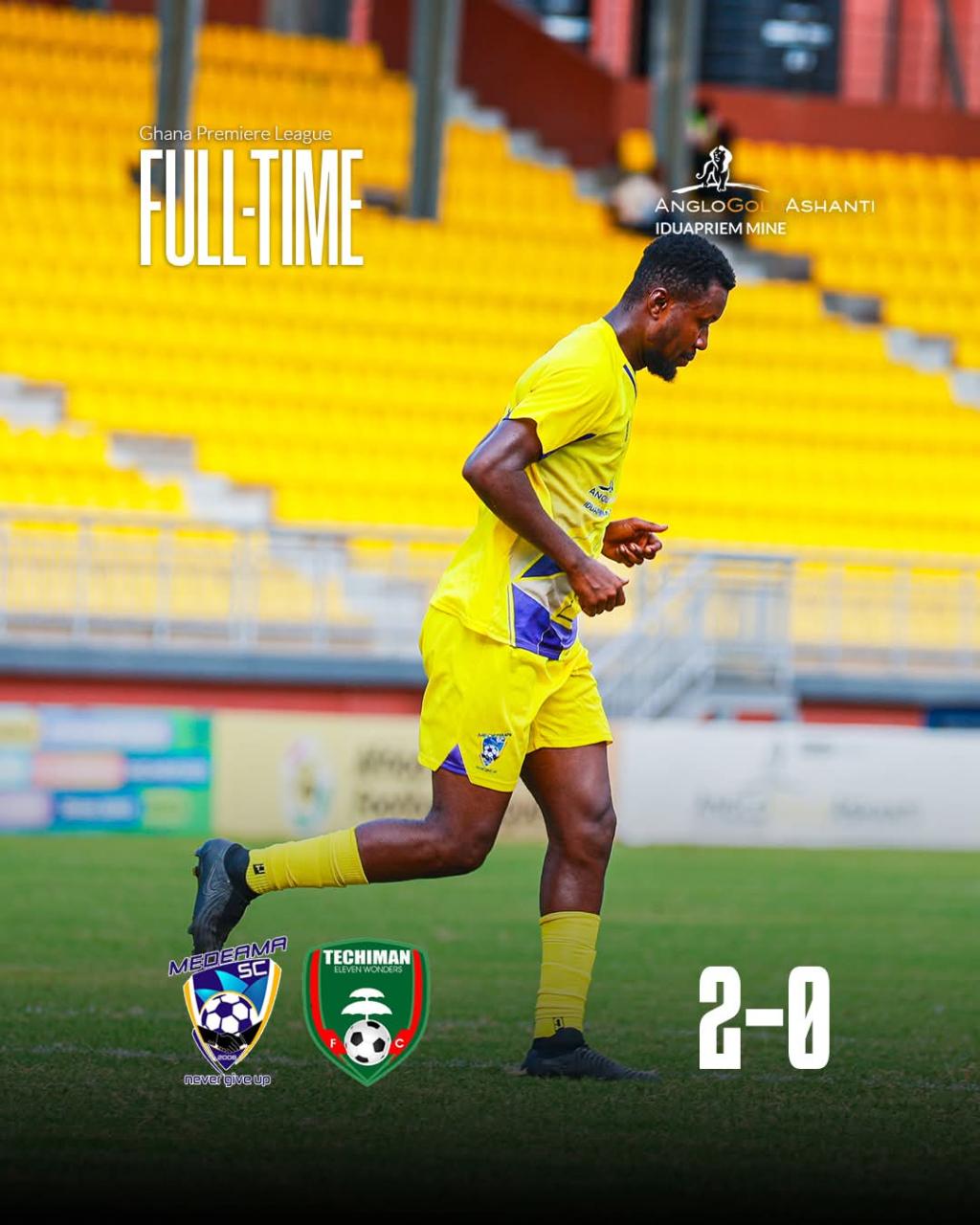 Medeama SC beat Eleven Wonders 2-0 to return to the top of the stairs in the Ghana Premier League