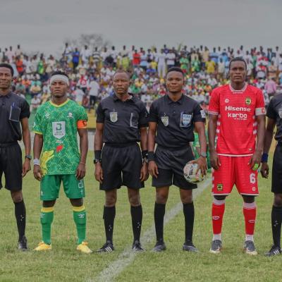 Asante Kotoko and Aduana FC show mutual respect to each other after Sunday's league game at Dormaa-Ahenkroh