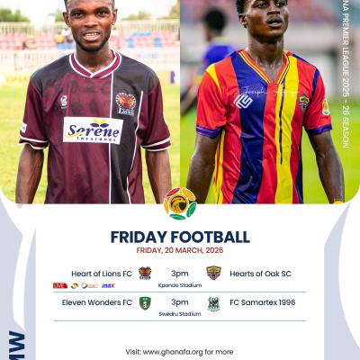 Friday's GPL Preview: Heart of Lions hosts Hearts of Oak as FC Samartex travels to Swedru