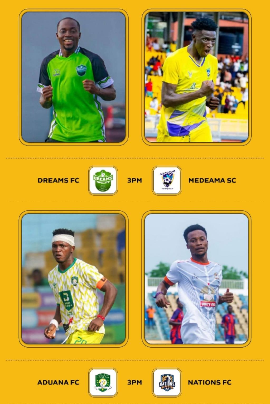 Aduana FC plays Nations FC as Dreams FC engage Medeama SC in MTN FA Cup semis this weekend