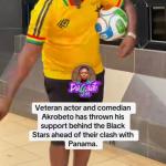 Kumawood actor Akrobeto supported the Black Stars in a Kaysports branded Ghana jersey as team beat Panama at the World Cup