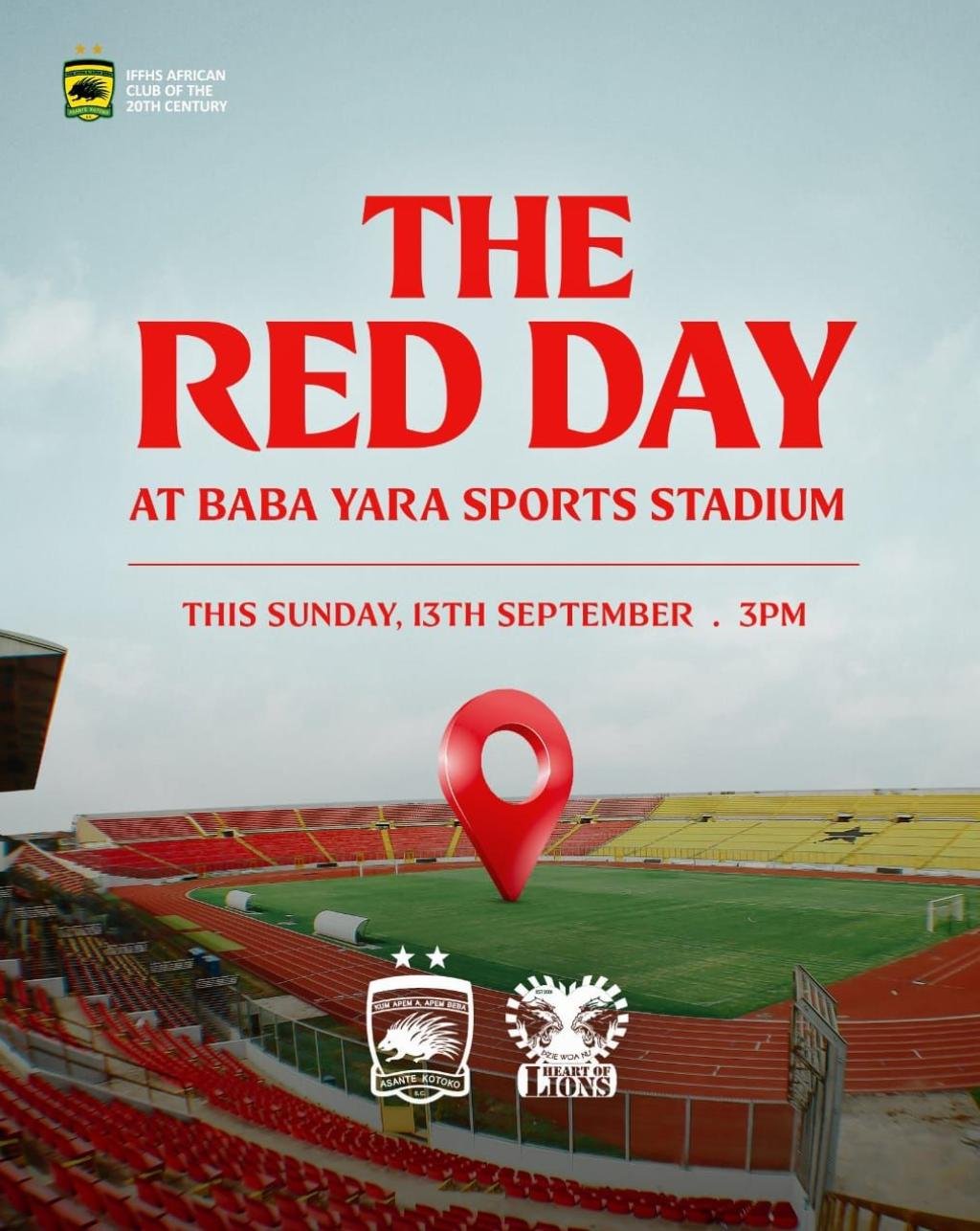 Asante Kotoko declares Sunday 'The Red Day ' as they welcome Heart of Lions to Kumasi in the Ghana Premier League
